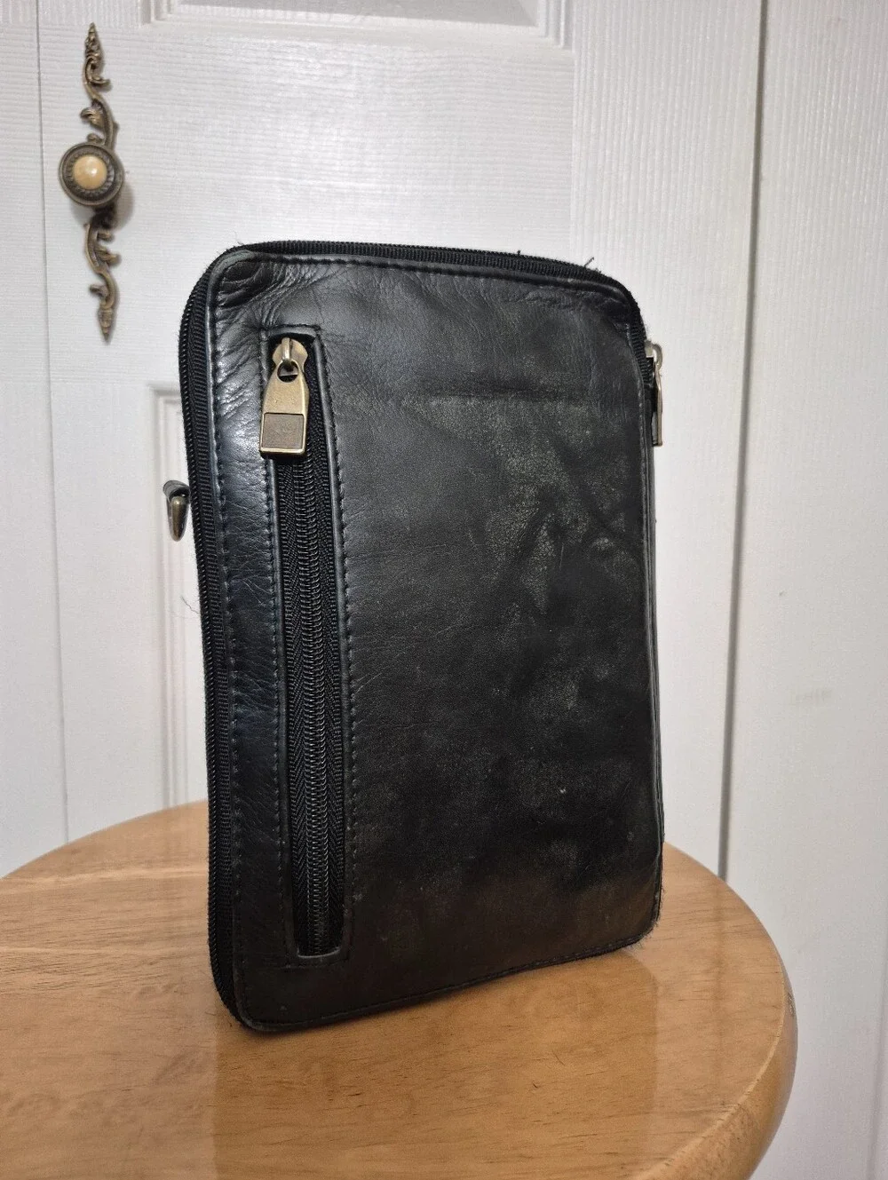 Wilsons Black Leather Organizer Bag